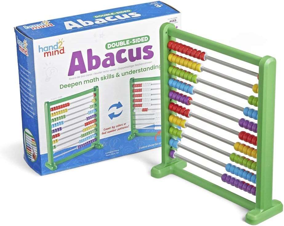 hand2mind Double Sided Plastic 100 Bead Abacus, Abacus for Kids Math ...